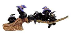 Magical Cats On Broom